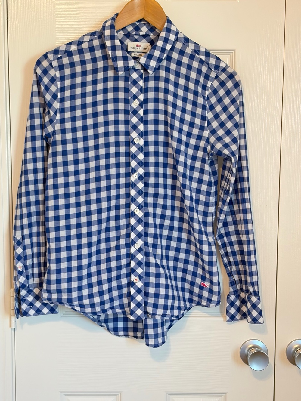 Vineyard Vines Women's Relaxed Fit Gingham Button Down Shirt Size 2